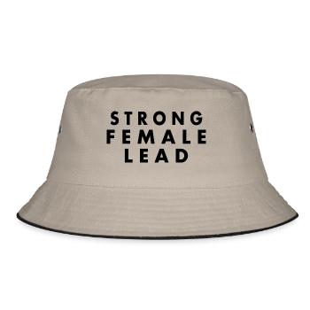 Strong female lead - Bucket Hat - Khaki/Schwarz - Vorne