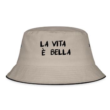La Vita È Bella - Bucket Hat - Khaki/Schwarz - Vorne