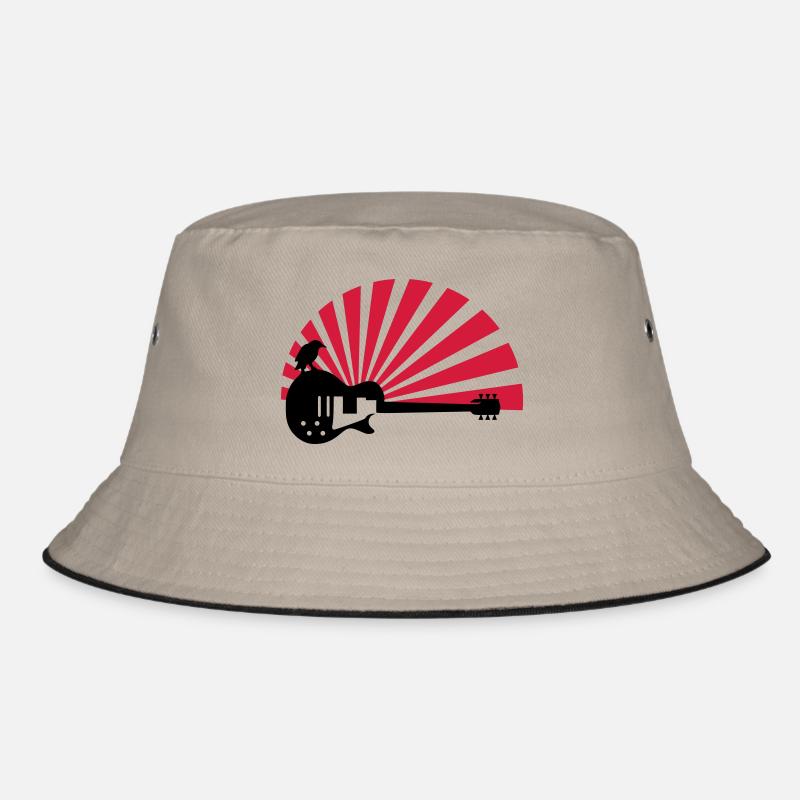 gitarre - Bucket Hat - Khaki/Schwarz