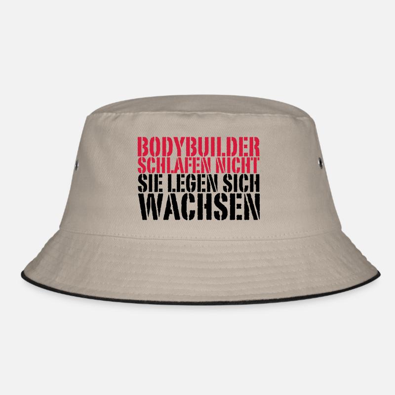 Bodybuilder schlafen nicht, sie legen sich wachsen Bucket Hat
