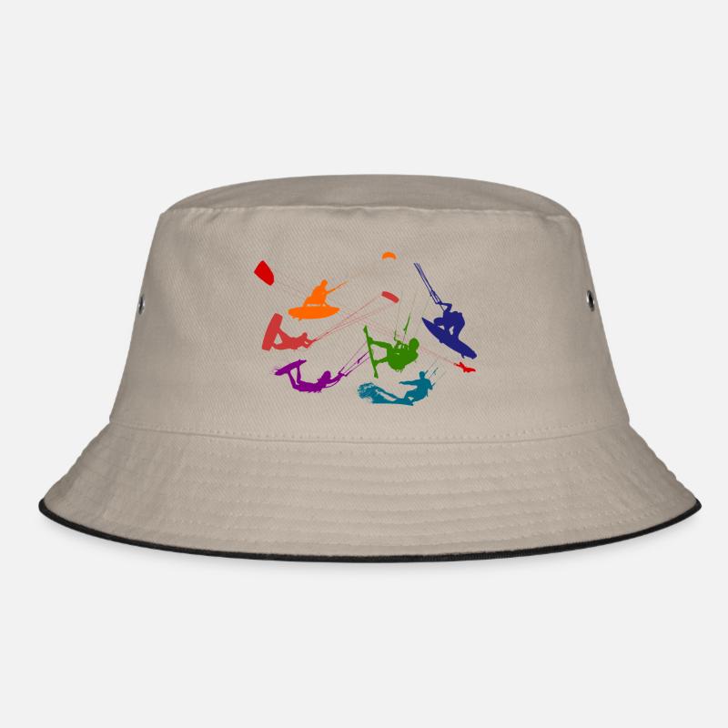 Kitesurfing - Bucket Hat - Khaki/Schwarz