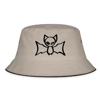 bat halloween bat - Bucket Hat - khaki/black - Front