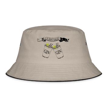 Gebrueder GIN (Gin and Tonic for Bros) - Bucket Hat - Khaki/Schwarz - Vorne