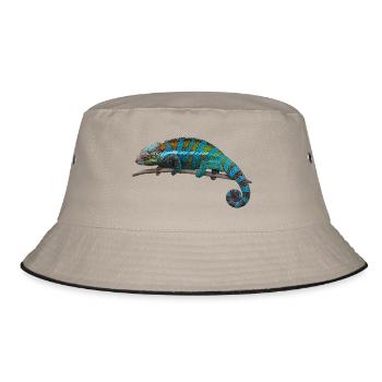 Chamäleon - Blau - Bucket Hat - Khaki/Schwarz - Vorne
