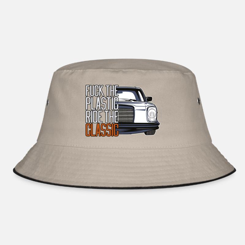 FTP Style Retro Car Silhouette - Bucket Hat - Khaki/Schwarz