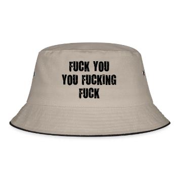 fuck you you fucking scheiß drauf verdammt vulgär - Bucket Hat - Khaki/Schwarz - Vorne