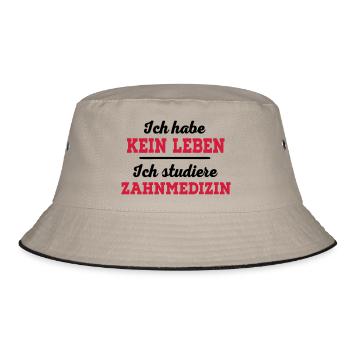 Zahnmedizin - Bucket Hat - Khaki/Schwarz - Vorne