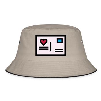 Love letter Postcard for Valentine's Day - Bucket Hat - khaki/black - Front