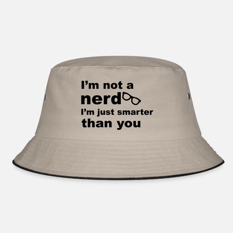 Nerd Glasses - Bucket Hat - khaki/black
