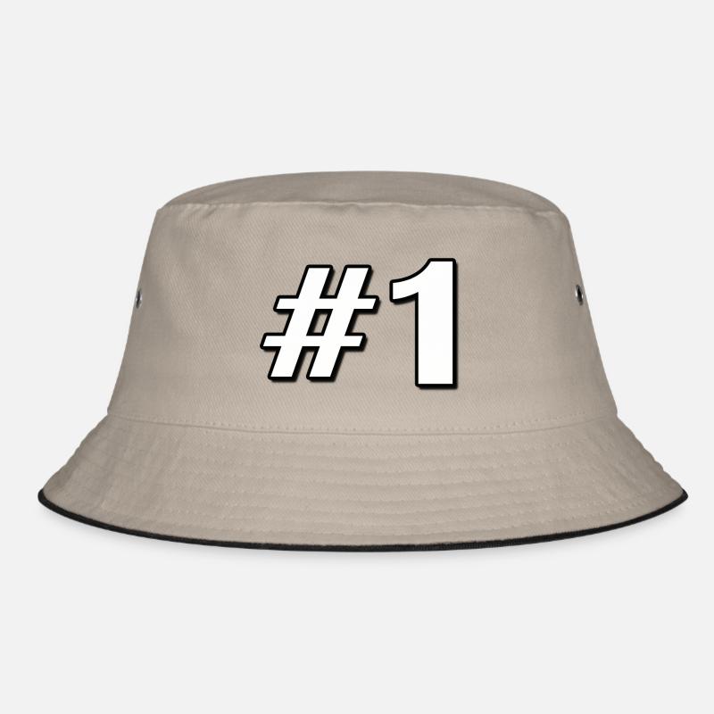 Number 1 type b - Bucket Hat - khaki/black