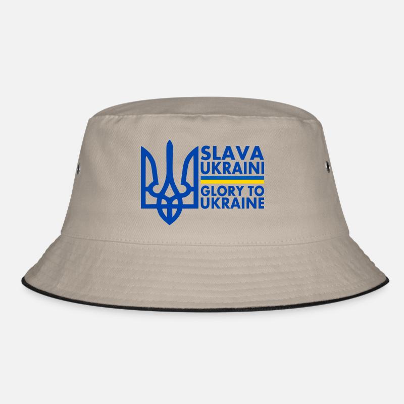 Ukraine - Bucket Hat - Khaki/Schwarz