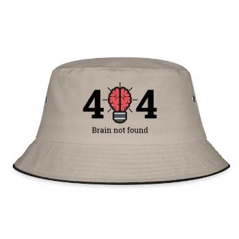 404 - brain not found - Bucket Hat - khaki/black - Front