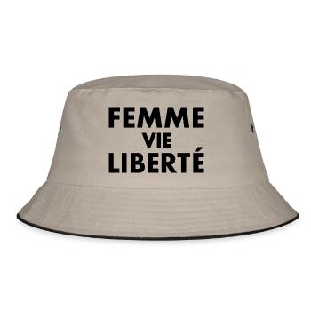 Femme vie liberté - Bob - kaki/noir - Devant