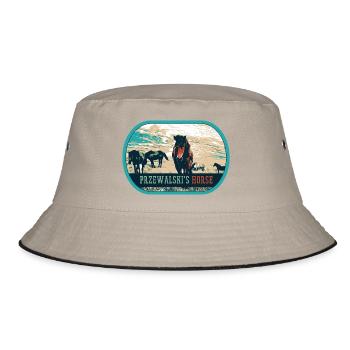 Przewalski-Pferde in freier Wildbahn – Polen - Bucket Hat - Khaki/Schwarz - Vorne