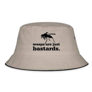 Wasps are just bastards - Bucket Hat - khaki/black - Front