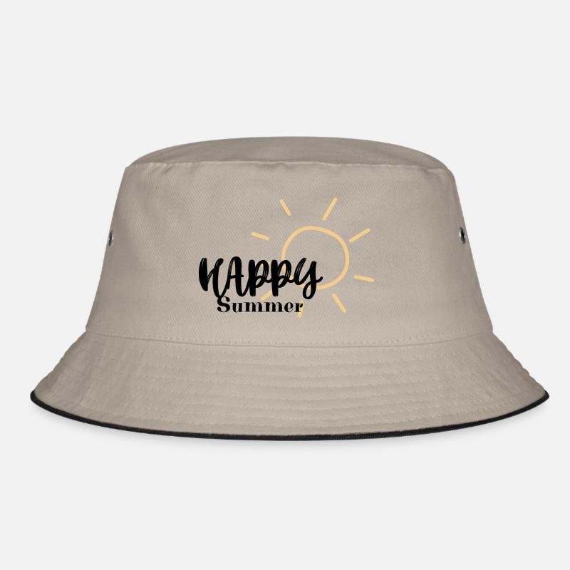 HAPPY SUMMER - Bucket Hat - Khaki/Schwarz