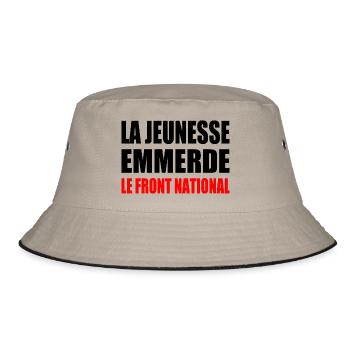 la jeunesse emmerde front national - Bob - kaki/noir - Devant