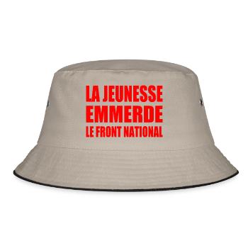 la jeunesse emmerde front national - Bob - kaki/noir - Devant