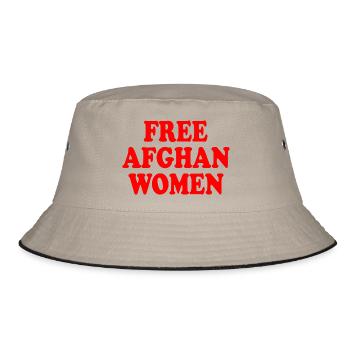 Free afghan women - Bucket Hat - Khaki/Schwarz - Vorne