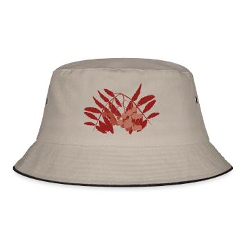 Abstract rowan berry - Bucket Hat - khaki/black - Front