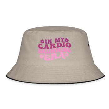 In meiner Cardio-Drumming-Ära | Stolzes Cardio-Trommeln - Bucket Hat - Khaki/Schwarz - Vorne