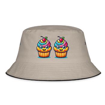 cupcake 2 - Bucket Hat - Khaki/Schwarz - Vorne