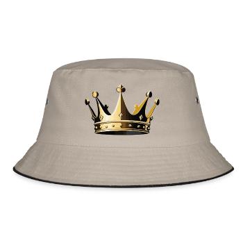 Crown - Cool Royal Motive - Bucket Hat - Khaki/Schwarz - Vorne