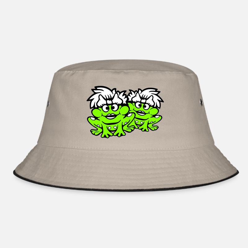 2 Frogs Couple Women Toad Funny In Love Cute - Bucket Hat - khaki/black