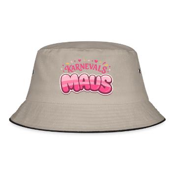 Karnevalsmaus Köln – Kölner Karneval - Bucket Hat - Khaki/Schwarz - Vorne