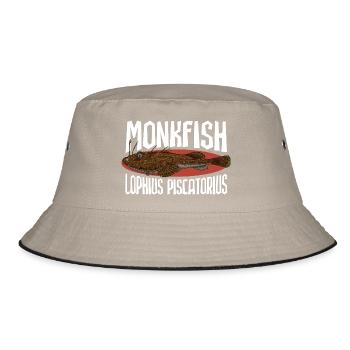 Tiefsee Monster - Seeteufel - Bucket Hat - Khaki/Schwarz - Vorne