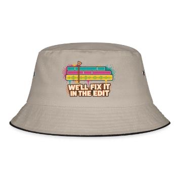 Bunte Klang-Edit Grafik - Bucket Hat - Khaki/Schwarz - Vorne