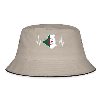 Algerischer Herzschlag Algerien Herzschlag Herzschlag - Bucket Hat - Khaki/Schwarz - Vorne