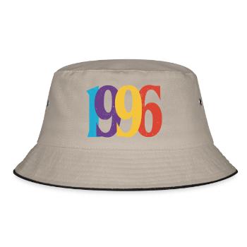 1996 Geburtstag geboren in 1996 Vintage-Retro-Geschenk - Bucket Hat - Khaki/Schwarz - Vorne