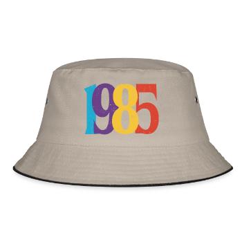 Geboren 1985 Geburtstagsgeschenk Geburtstag 85 - Bucket Hat - Khaki/Schwarz - Vorne
