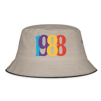 Geboren 1988 Geburtstagsgeschenk Geburtstag 88 - Bucket Hat - Khaki/Schwarz - Vorne
