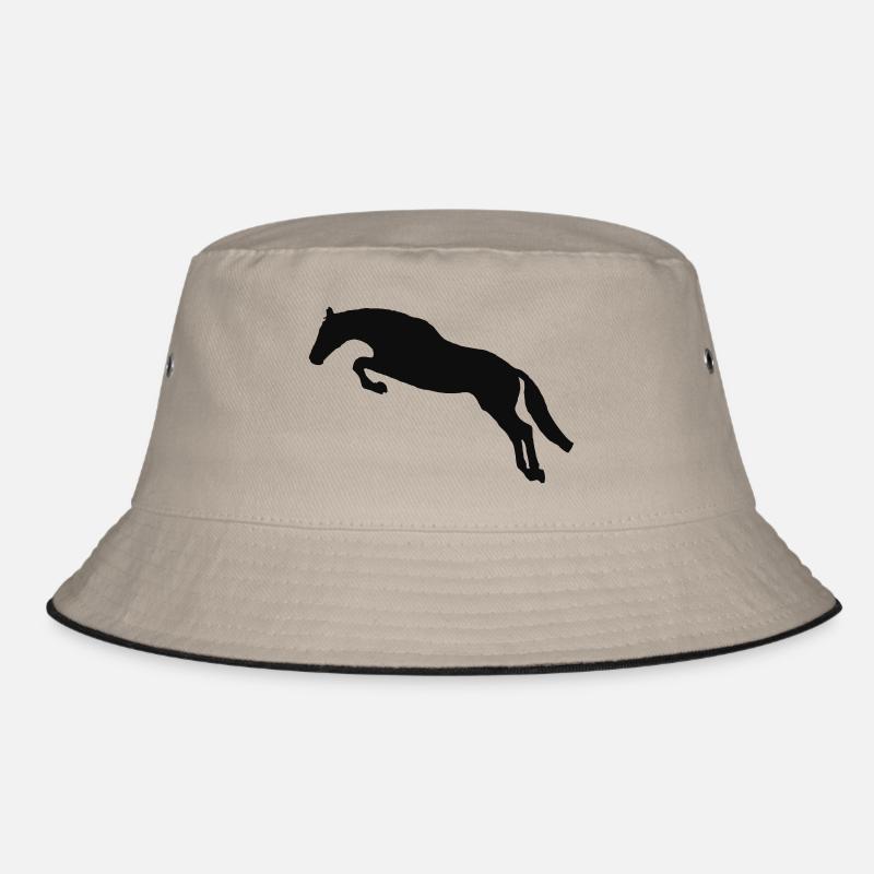 Springpferd 01 - Bucket Hat - Khaki/Schwarz