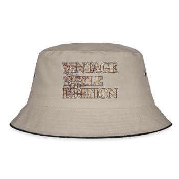 VINTAGE STYLE - Bucket Hat - Khaki/Schwarz - Vorne