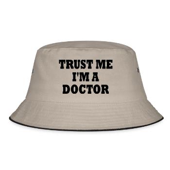 trust me i'm a doctor - Bucket Hat - Khaki/Schwarz - Vorne