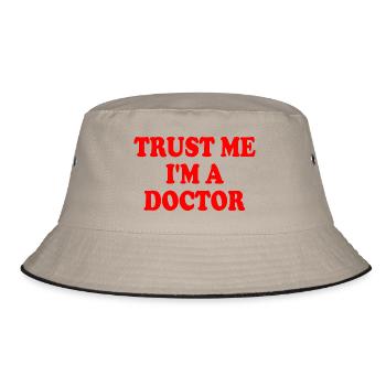 trust me im a doctor - Bucket Hat - Khaki/Schwarz - Vorne