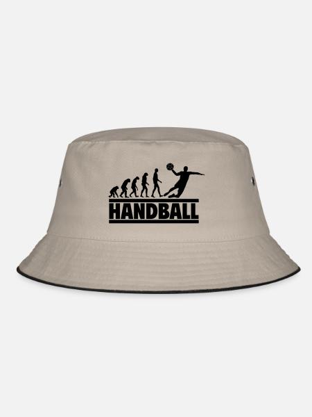 Evolution zum Handballer,handball - Bucket Hat - Khaki/Schwarz - Vorne