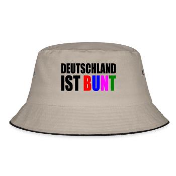 Deutschland ist bunt - Bucket Hat - Khaki/Schwarz - Vorne