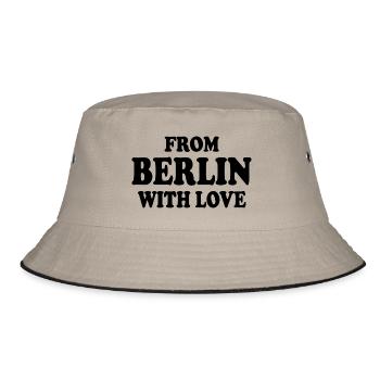 From berlin with love - Bucket Hat - Khaki/Schwarz - Vorne