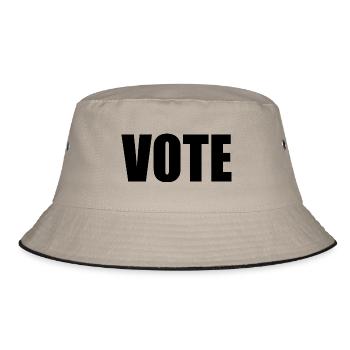 Vote - Bucket Hat - Khaki/Schwarz - Vorne