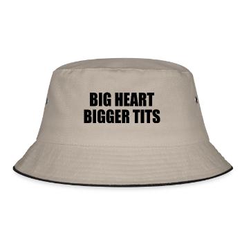 big heart bigger tits - Bucket Hat - khaki/black - Front