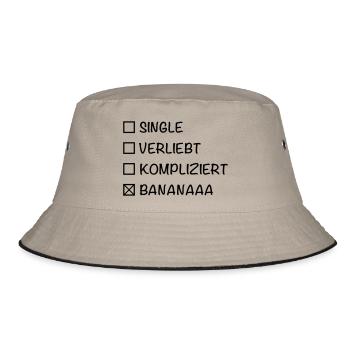 Single Verliebt Kompliziert Bananaaa!!!!!! - Bucket Hat - Khaki/Schwarz - Vorne