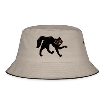 Scary Black Cat - Bucket Hat - khaki/black - Front