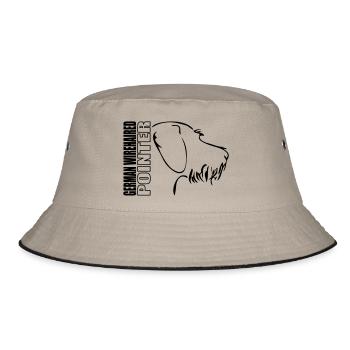German wirehaired pointer PROFILE - Bucket Hat - khaki/black - Front