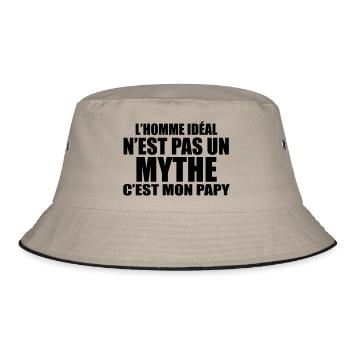 l'homme idéal n'est pas un mythe c'est mon papy - Bob - kaki/noir - Devant