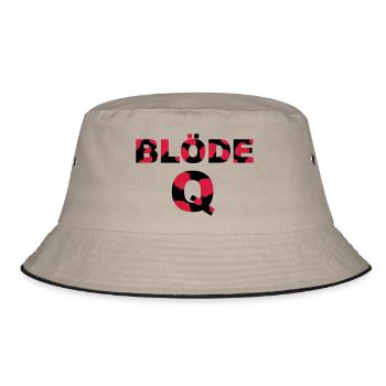 blöde Q, blöde Kuh - Bucket Hat - Khaki/Schwarz - Vorne
