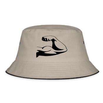 Muscle biceps upper arm - Bucket Hat - khaki/black - Front